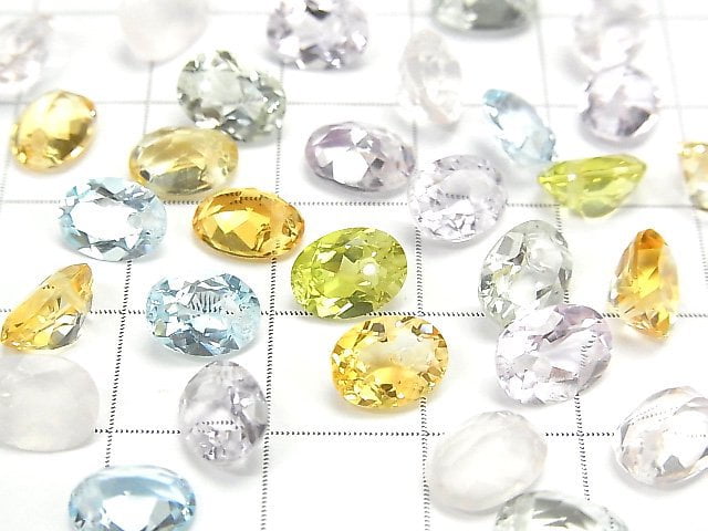 [Video]High Quality Mixed Stone AAA Oval Faceted 8x6mm 1/4strands -Bracelet