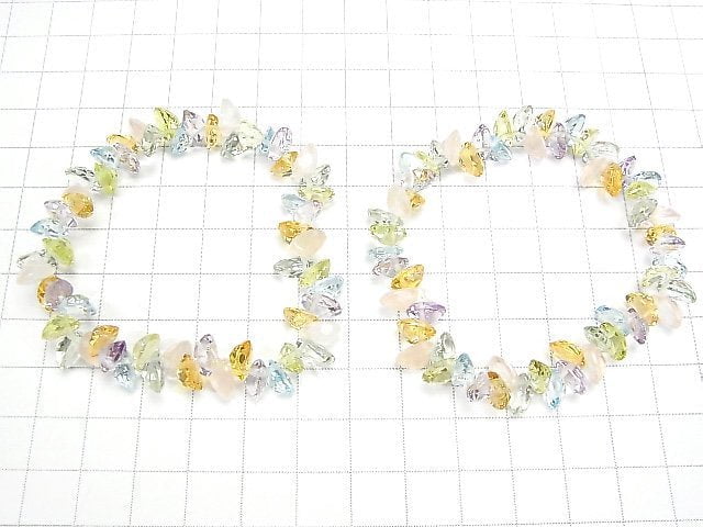 [Video]High Quality Mixed Stone AAA Oval Faceted 8x6mm 1/4strands -Bracelet