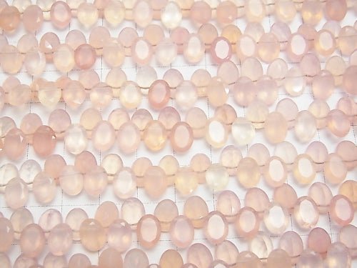 High Quality Pink Chalcedony AAA Oval Faceted 8x6x4mm half or 1strand beads (aprx. 7inch / 18cm)