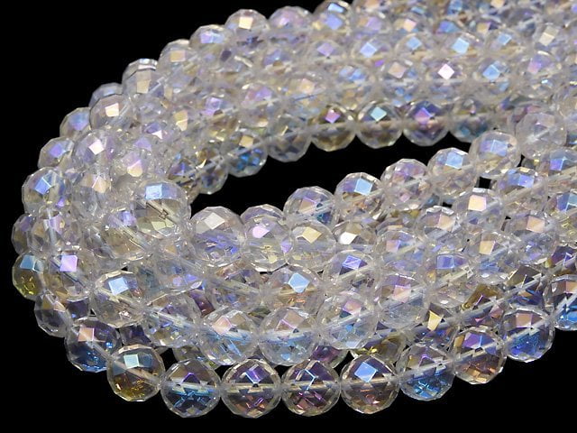 [Video] Aqua Crystal 64Faceted Round 12mm 1/4 or 1strand beads (aprx.15inch/36cm)