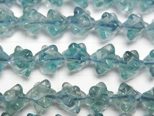 [Video] Blue Green Fluorite AAA Star Dice Shape 8x8mm half or 1strand beads (aprx.15inch/38cm)