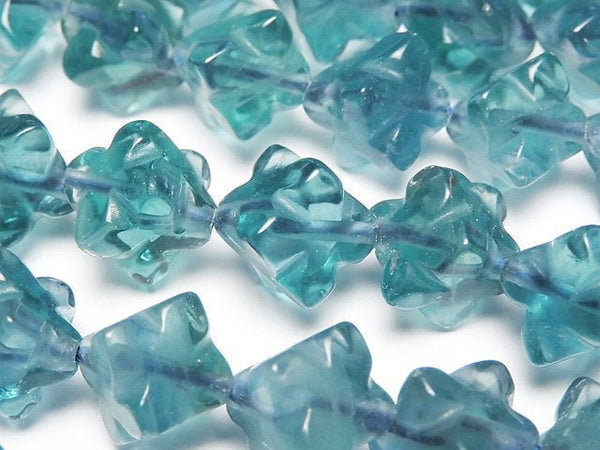 [Video] Blue Green Fluorite AAA Star Dice Shape 12x12mm half or 1strand beads (aprx.15inch/36cm)