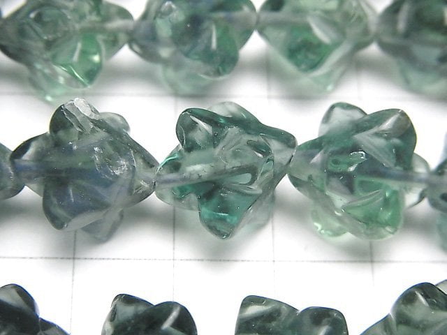 [Video] Green Fluorite AAA Star Dice Shape [L size] half or 1strand beads (aprx.15inch / 36cm)