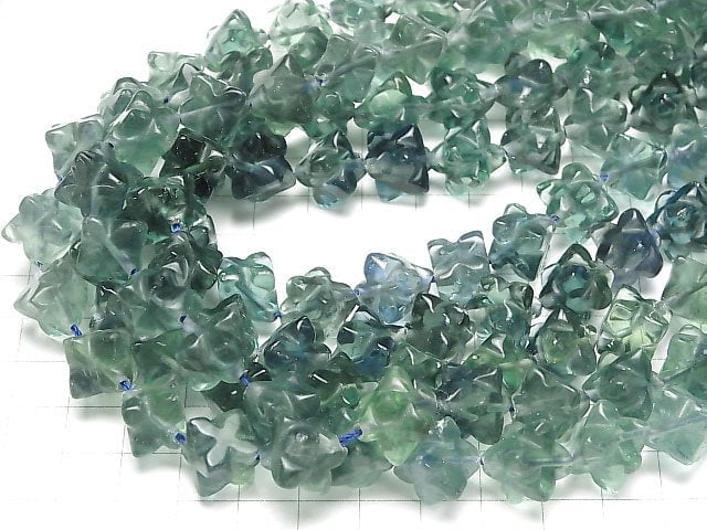 [Video] Green Fluorite AAA Star Dice Shape [L size] half or 1strand beads (aprx.15inch / 36cm)