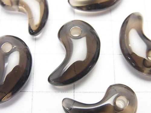 Smoky Quartz AAA Comma Shaped Bead  17x10mm 1pc