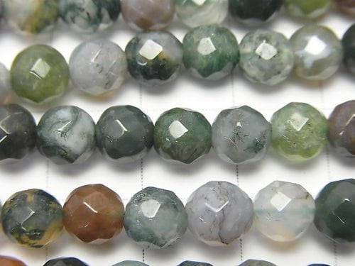 1strand $6.79! Indian Agate 64 Faceted Round 6mm 1strand beads (aprx.15inch / 36cm)