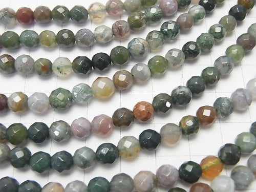 1strand $6.79! Indian Agate 64 Faceted Round 6mm 1strand beads (aprx.15inch / 36cm)