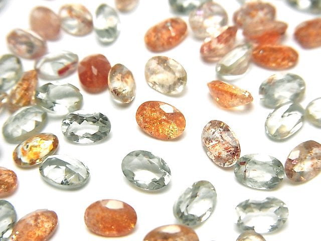 Oval, Sunstone Gemstone Beads