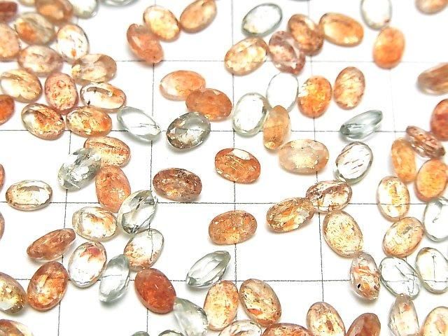 [Video]High Quality Multicolor Sunstone AAA Loose stone Oval Faceted 6x4mm 5pcs
