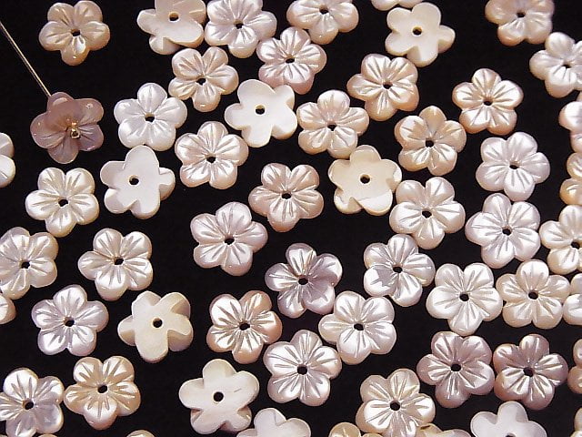 [Video] High quality pink Shell AAA flower [6mm][8mm][10mm][12mm] Center hole 4pcs