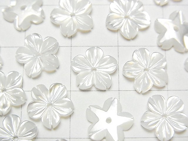 [Video] High Quality White Shell AAA Flower [6mm] [8mm] [10mm] [12mm] [14mm] Central Hole 3pcs $2.79