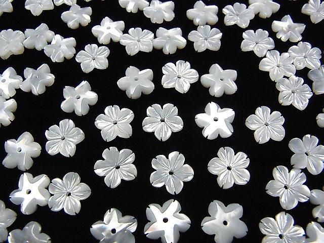 Coquille Blanche Haute Qualité Fleur AAA [6mm] [8mm] [10mm] [12mm] [14mm] Trou Central 3pcs 2,79 $
