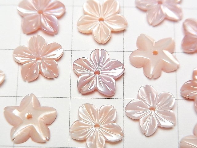 [Video] High quality pink Shell AAA flower [6mm][8mm][10mm][12mm][14mm] Center hole 3pcs