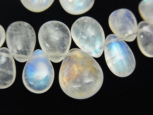 Pear Shape, Rainbow Moonstone Gemstone Beads