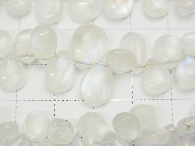 1strand $59.99! High Quality Rainbow Moonstone AA ++ Pear shape (Smooth) Size Gradation 1strand beads (aprx. 8inch / 20cm)