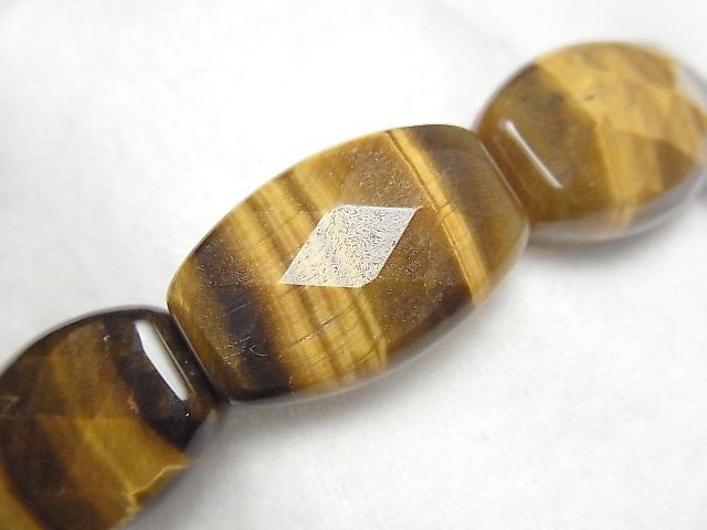 [Video] Yellow Tiger's Eye AAA- 2 Hole Rectangle 22x14x8mm Bracelet