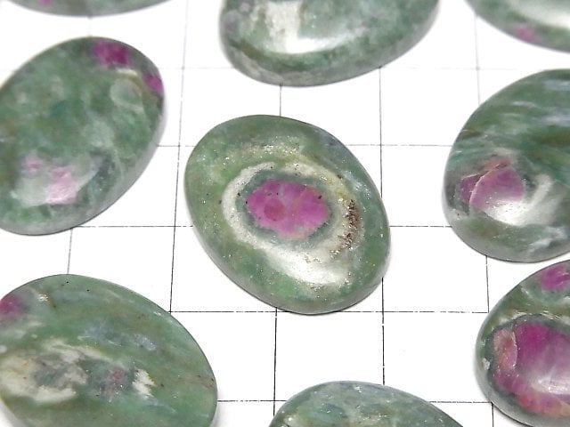 [Video] Ruby in Fuchsite Oval Cabochon 25x18mm 1pc