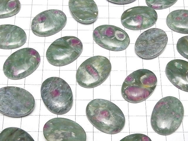 [Video] Ruby in Fuchsite Oval Cabochon 25x18mm 1pc