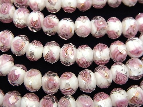 LampworkBeads, Rose, Roundel Synthetic & Glass Beads