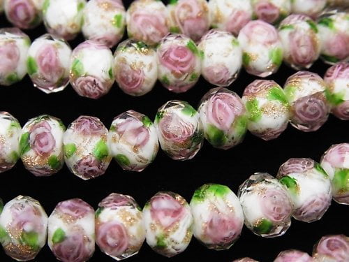 LampworkBeads, Rose, Roundel Synthetic & Glass Beads