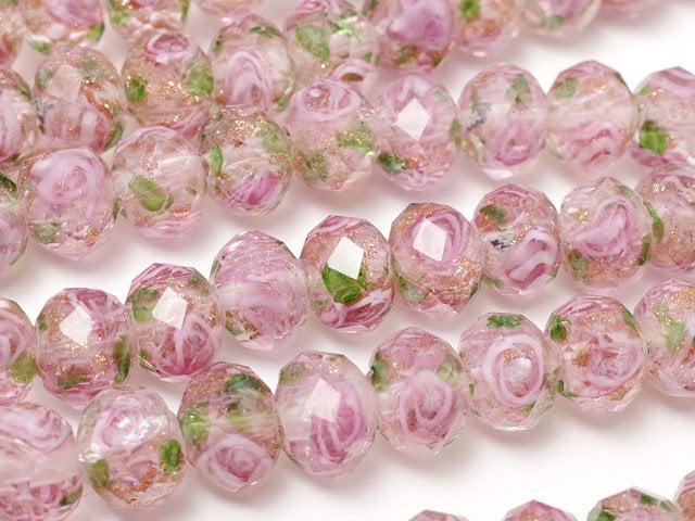 LampworkBeads, Rose, Roundel Synthetic & Glass Beads