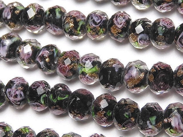 LampworkBeads, Rose, Roundel Synthetic & Glass Beads