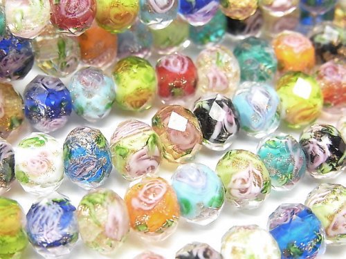 LampworkBeads, Rose, Roundel Synthetic & Glass Beads