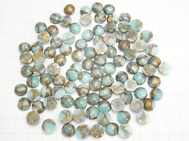 [Video] Copper Amazonite AAA Round Cabochon 10x10mm 6pcs