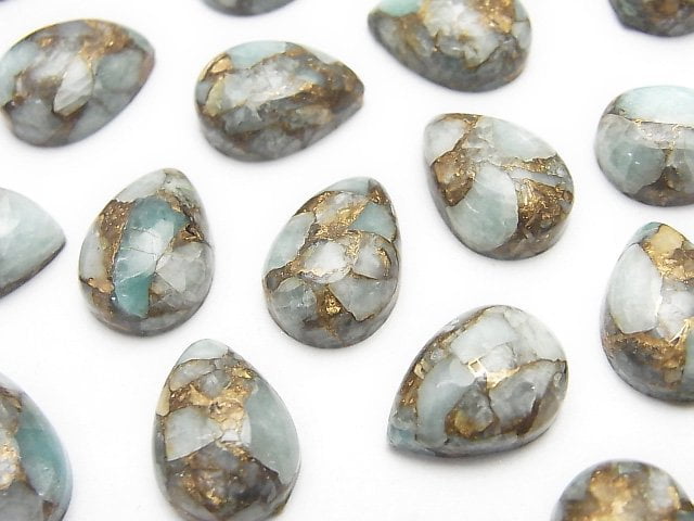 Cabochon, Copper Turquoise & Amazonite Gemstone Beads