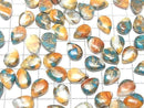 [Video] Oyster Copper Turquoise Pear Shape Cabochon 14x10mm 2pcs