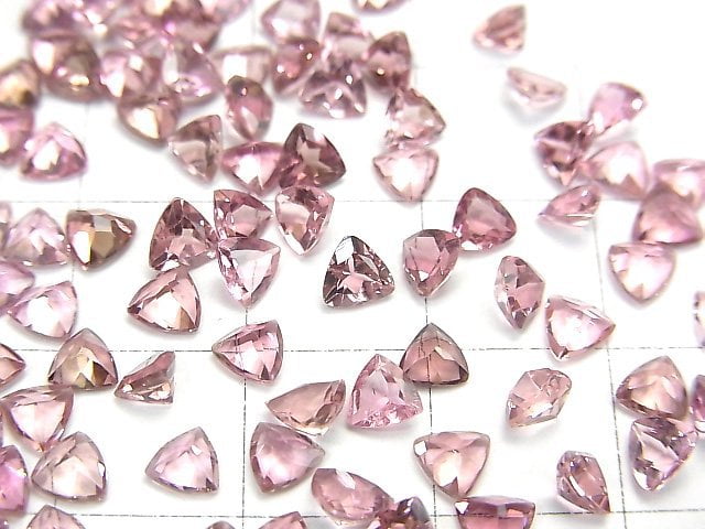 [Video] High Quality Pink Tourmaline AAA Undrilled Triangle Faceted 4x4x2mm 5pcs $13.99!