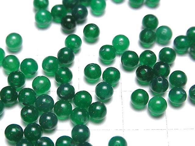 Green Onyx AAA Half Drilled Hole Round 4mm 10pcs $2.39!