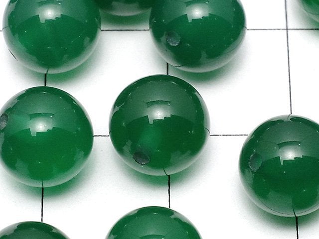 [Video] Green Onyx AAA Half Drilled Hole Round 8mm 10pcs