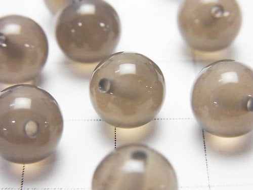 [Video] Grey Onyx AAA Half Drilled Hole Round 8mm 10pcs