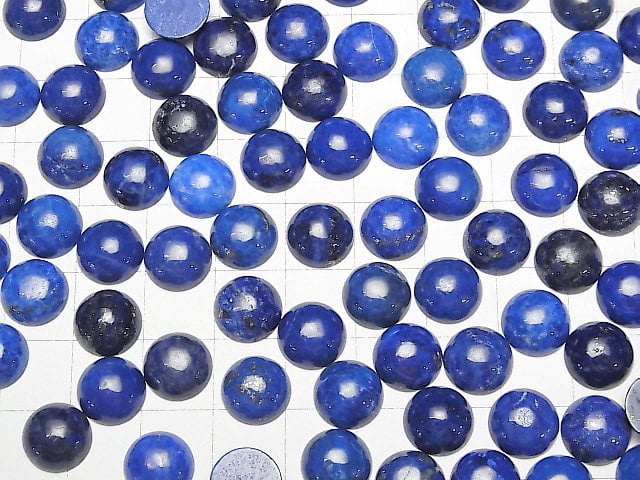 [Video]Lapislazuli AAA- Round Cabochon 10x10mm 3pcs