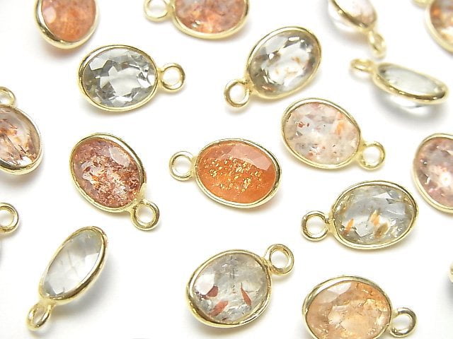 Bezel Setting, Oval, Sunstone Gemstone Beads