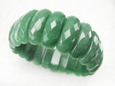 Green Aventurine 2 Hole Faceted Oval 25x9x8mm 1strand (Bangle Bracelet)