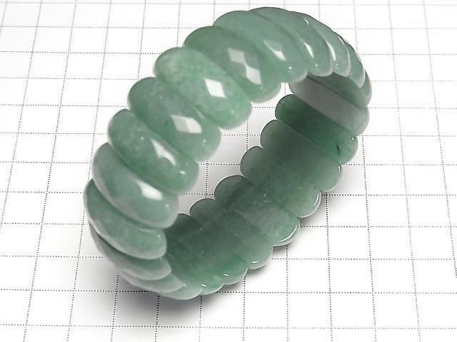 [Video] Green Aventurine 2-Hole Faceted Oval 25x9x8mm 1-Strand (Bangle Bracelet)