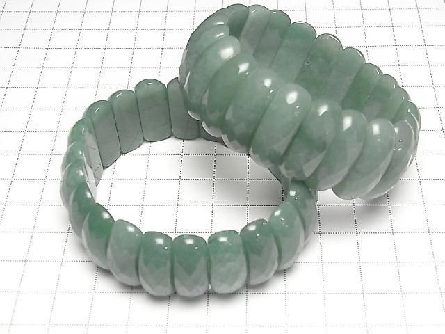 [Video] Green Aventurine 2-Hole Faceted Oval 25x9x8mm 1-Strand (Bangle Bracelet)