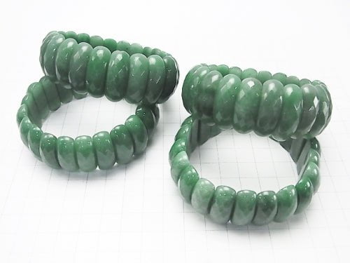 Green Aventurine 2 Holes Faceted Oval 25x9x8mm1strand (Bracelet)