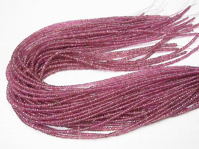 [Video]High Quality Pink Tourmaline AAA Faceted Button Roundel half or 1strand beads (aprx.15inch/38cm)