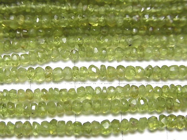 [Video] High Quality Idocrase Vesuvianite AAA Faceted Button Roundel 1strand beads (aprx.13inch / 33cm)