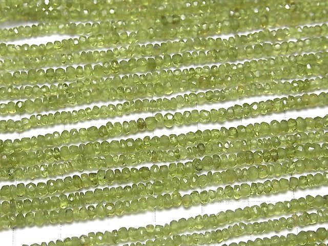 [Video] High Quality Idocrase Vesuvianite AAA Faceted Button Rondelle 1strand beads (aprx.13inch / 33cm)