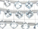 [Video] High Quality Sky Blue Topaz AAA Diamond Princess Cut 8x8mm half or 1strand (8pcs )