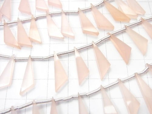 1strand $12.99! High Quality Pink Chalcedony AAA Flat Triangle 20x6x3mm 1strand (10pcs)