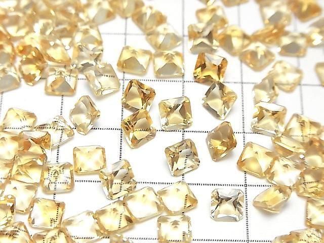 Hochwertiger Citrin AAA lose Steine quadratisch facettiert 5x5mm 5 Stück