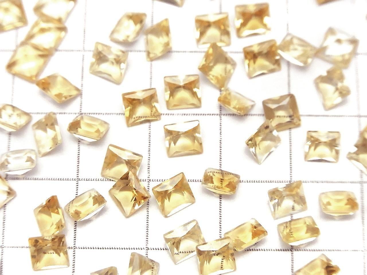 High Quality Citrine AAA Loose Stone Princess Cut 5x5mm 5pcs