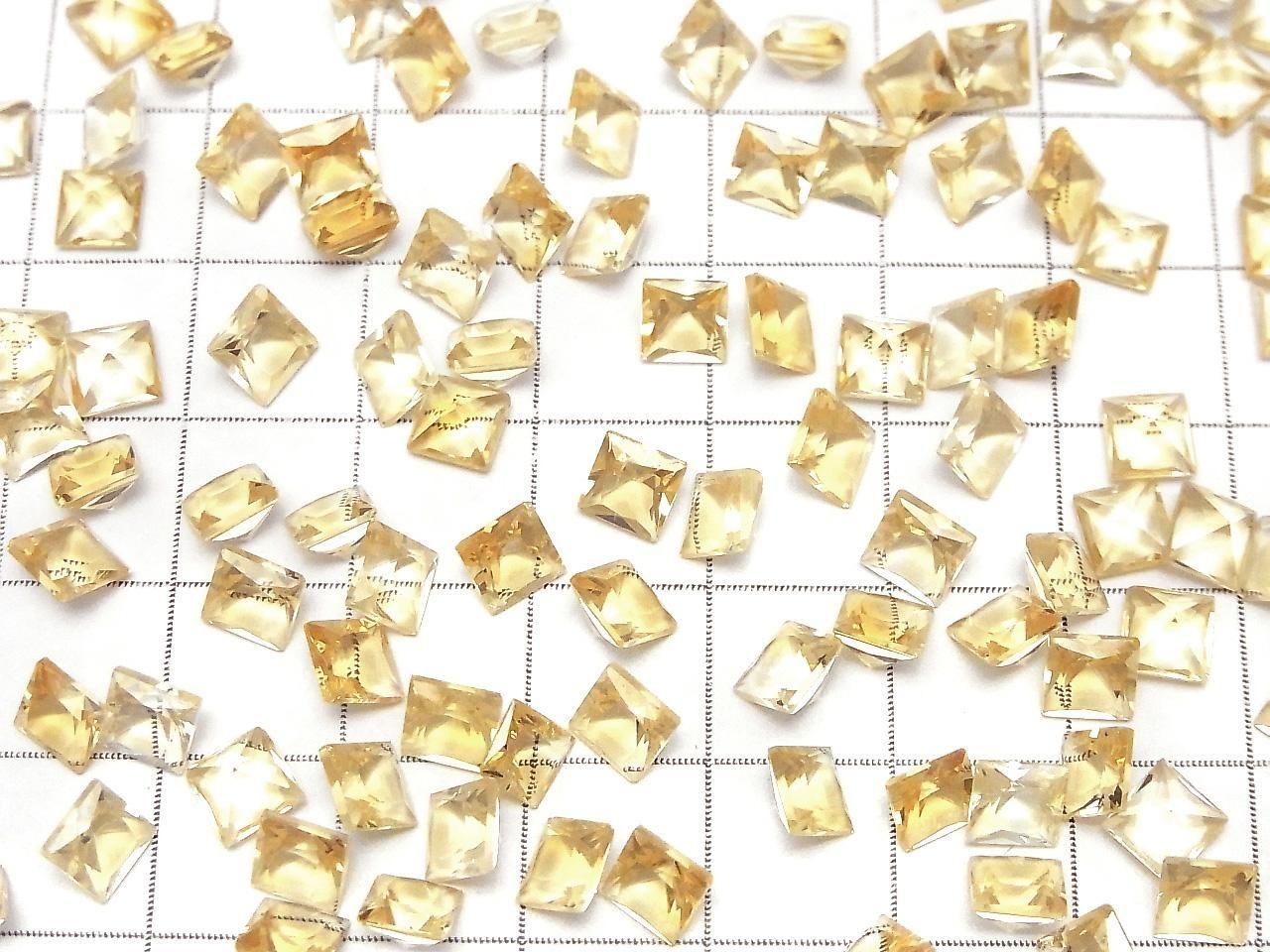 High Quality Citrine AAA Loose Stone Princess Cut 5x5mm 5pcs