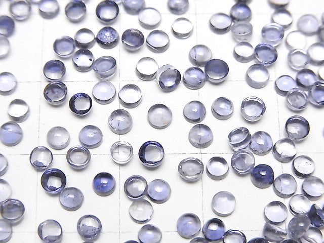 [Video] High Quality Iolite AAA Round Cabochon 3x3mm 20pcs