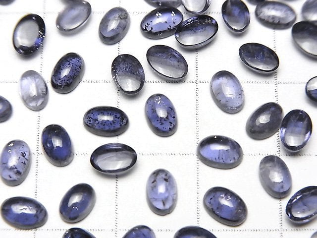 [Video] High Quality Iolite AAA Oval Cabochon 6x4mm 5pcs $3.79!